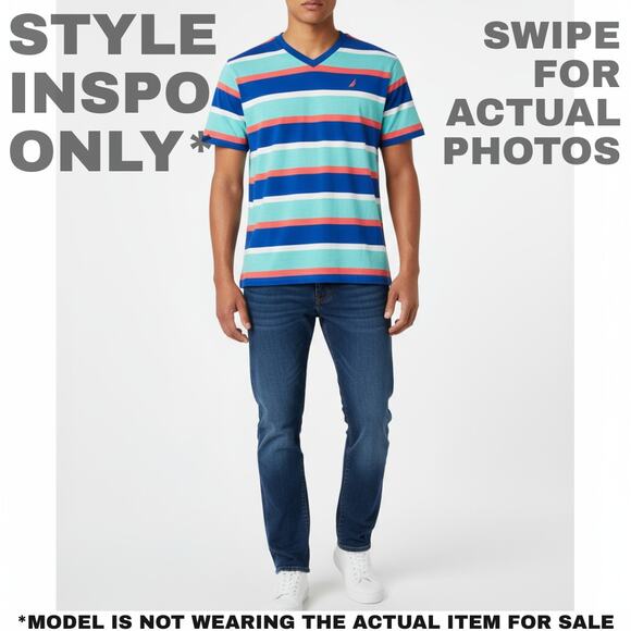 Nautica XL Men's Striped Multicolor T-shirt [0428] - Picture 2 of 8